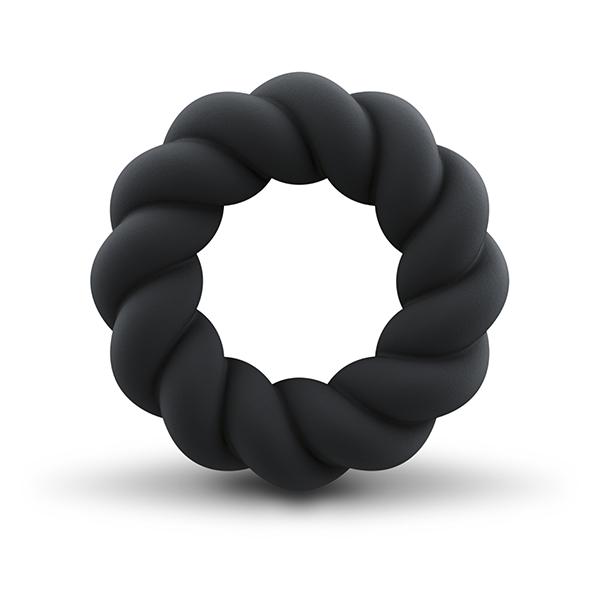 Rocks-Off - Twist Non Vibrating Liquid Silicone Ring Black