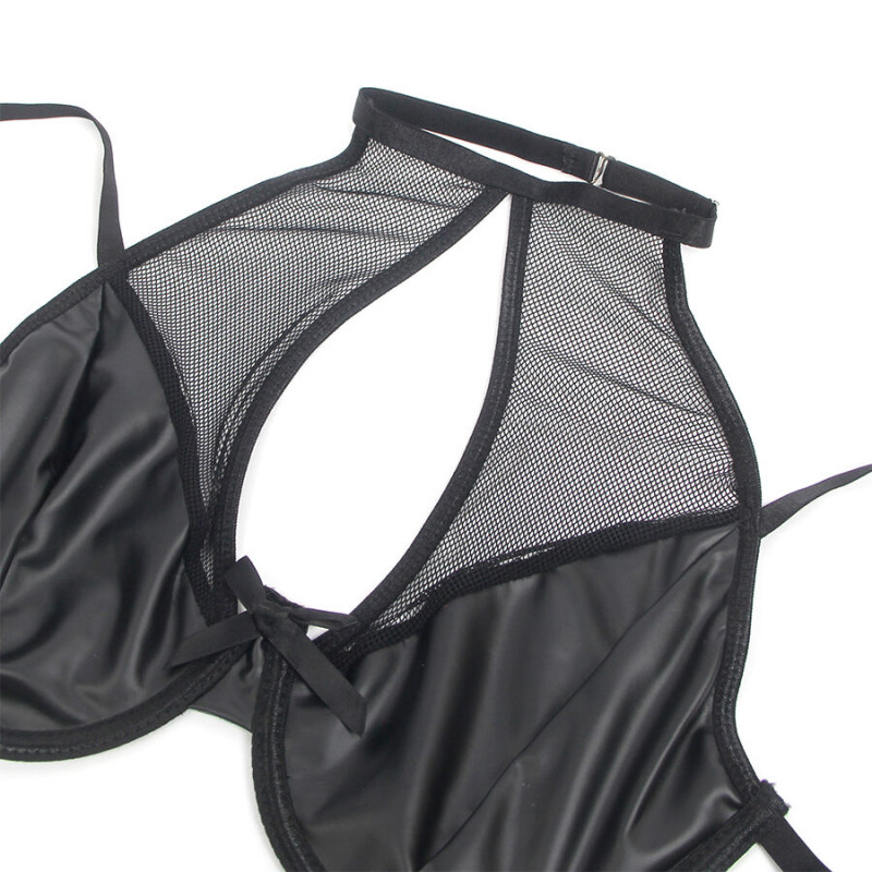 Subblime - 957582 leather bra and skirt set black s/m 4