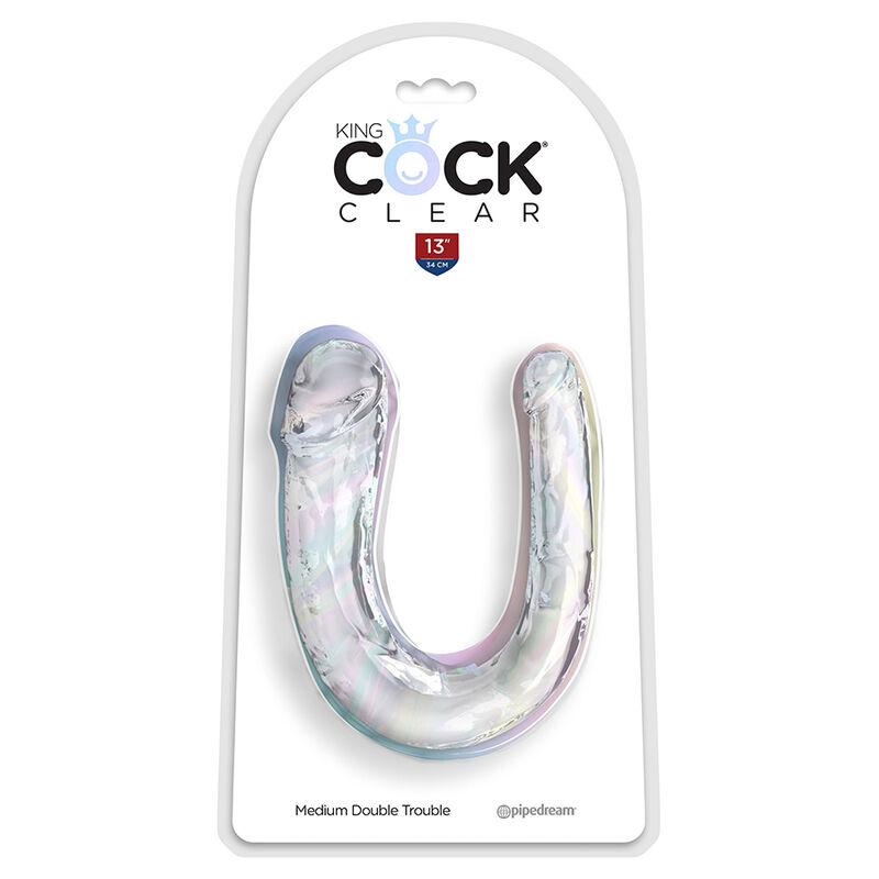 King Cock - Double Trouble Double Dildo 33 Cm Clear