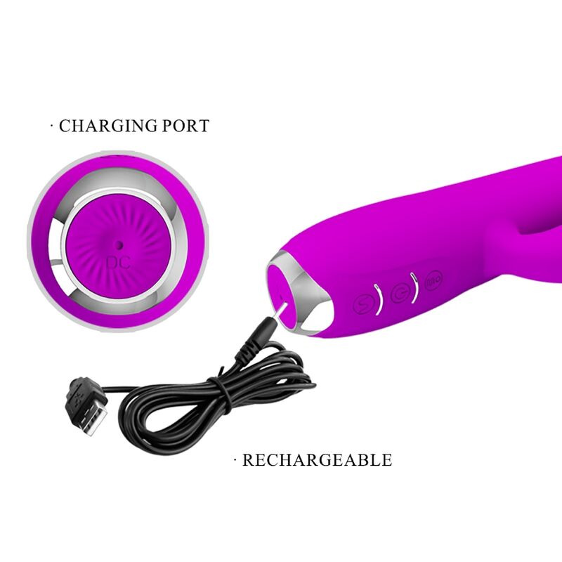 Pretty love - gloria rechargeable rabbit vibrator-waterproof purple 9