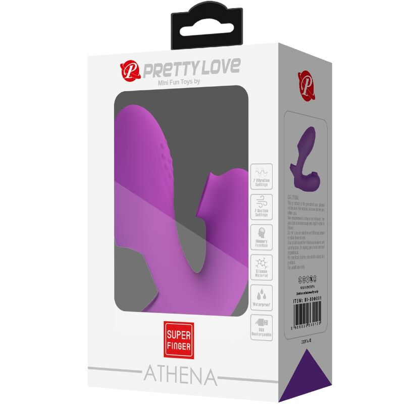 Pretty love - athena finger vibrator with clitoris stimulator purple 6