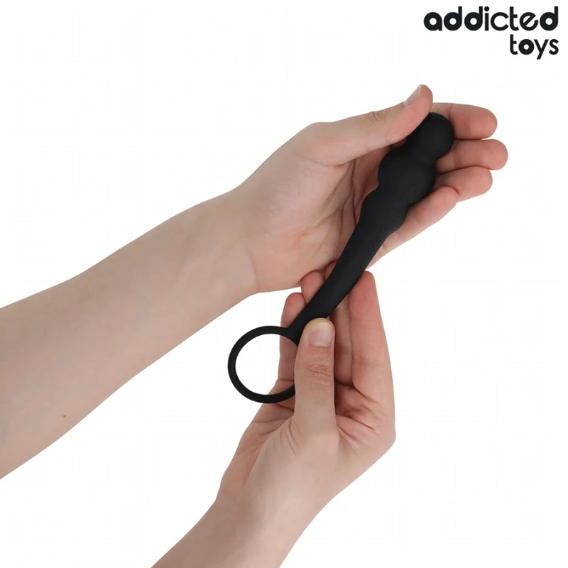 Addicted toys - anal plug with ring silicone model 1 2
