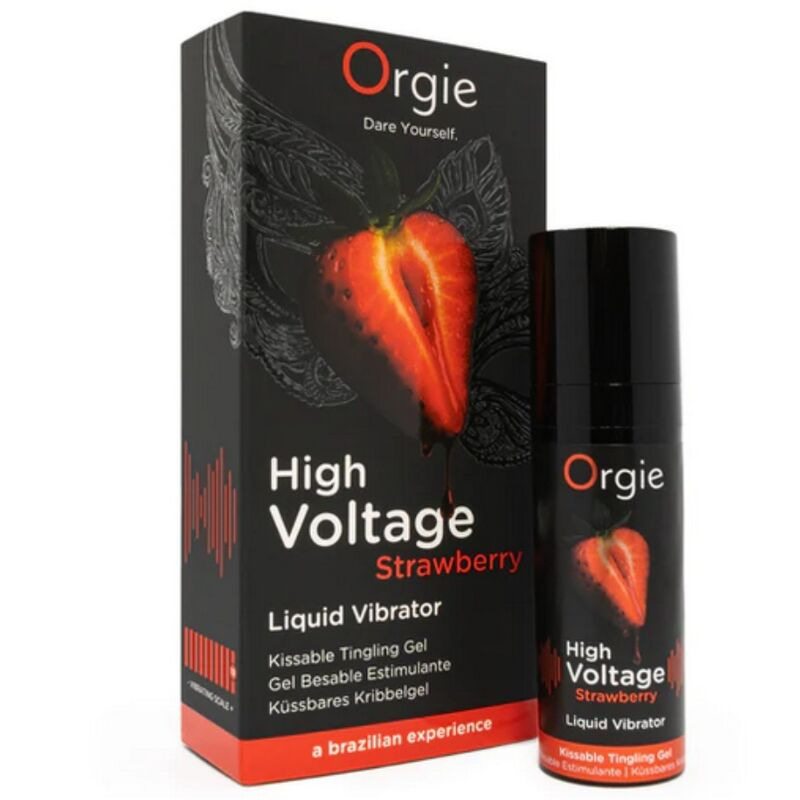 Orgie - high voltage strawberry extra strong kissable liquid vibrator 15 ml 1