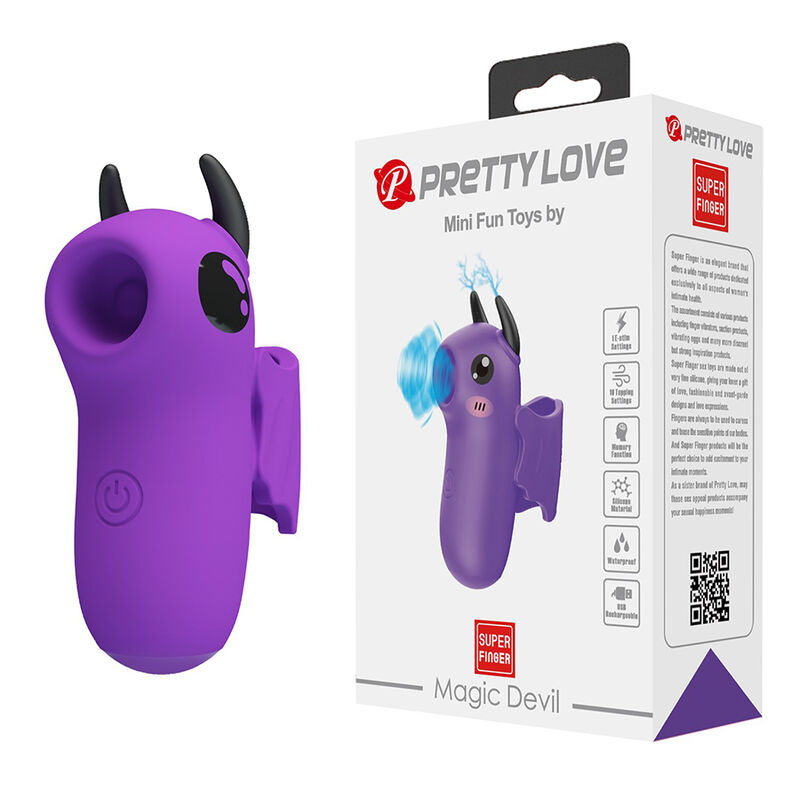Pretty love - magic devil purple rechargeable finger stimulator 8