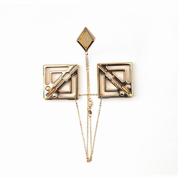 Lockink - Adjustable Nipple Clamps With Light Pendant Gold 10