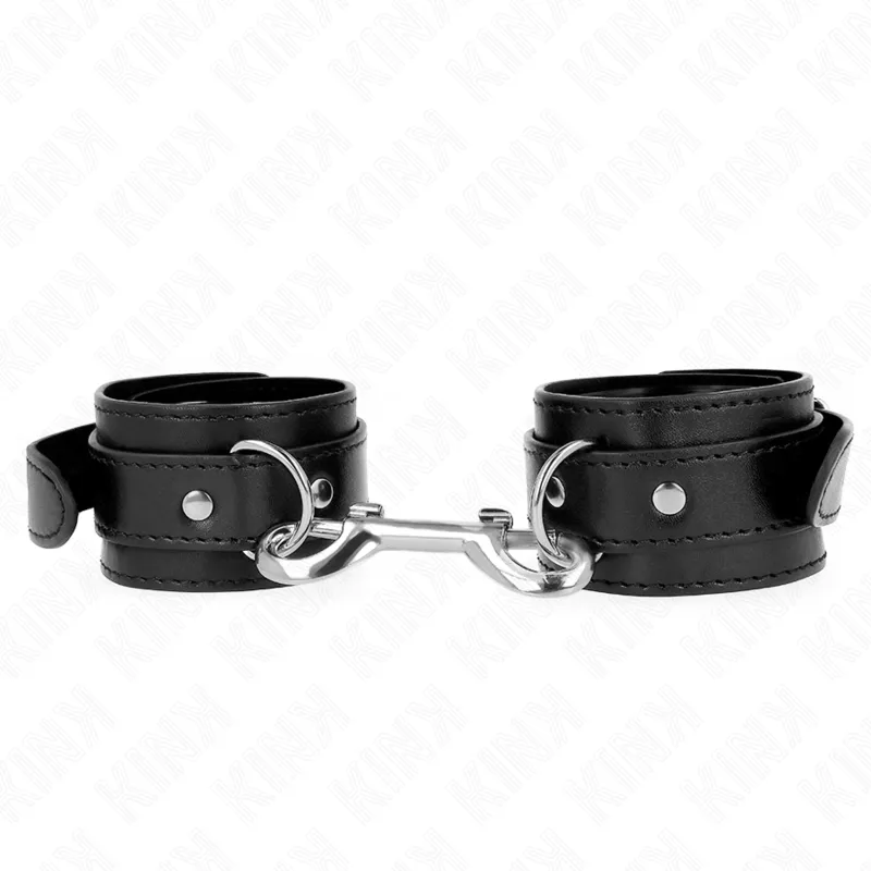 Kink - Wrist Restraints-Single Rivet Row Black Adjustable 17-28 Cm X 5 Cm