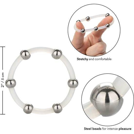 Calex Steel Beaded Silicone Ring Xl 3