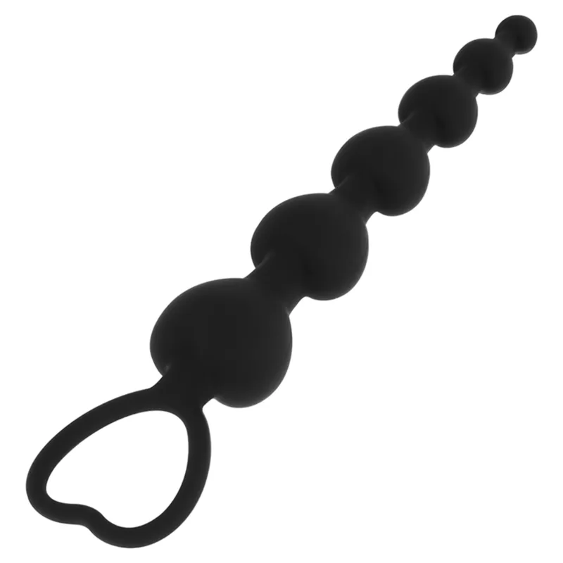 Black&Silver - Mila Silicone Anal Heart-Beads 18 Cm - Análne Guličky 3