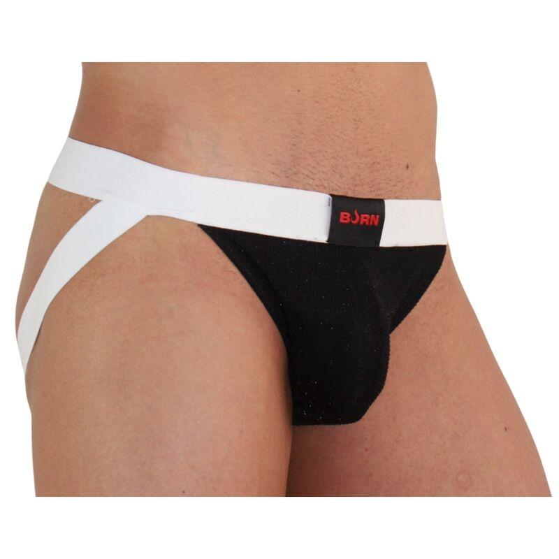 Burn - 004 Jock Shiny Black / White Xl