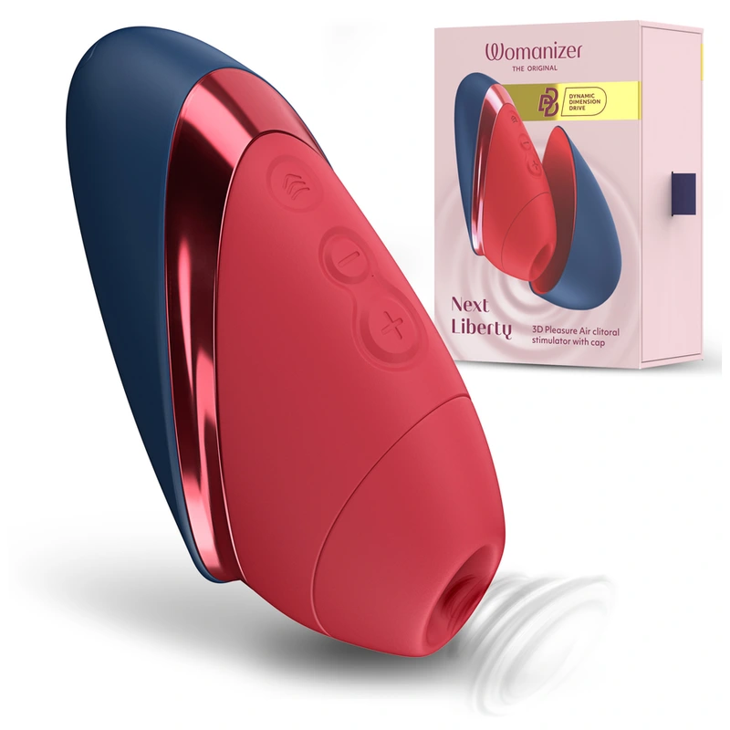Womanizer - next liberty 3d pleasure air clitoral stimulator blue/red 2