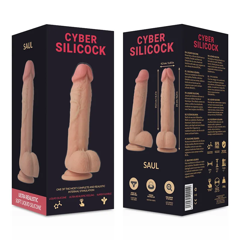 Cyber Silicock Strap-On Saul With 3 Rings Free - Pripínací Penis 7