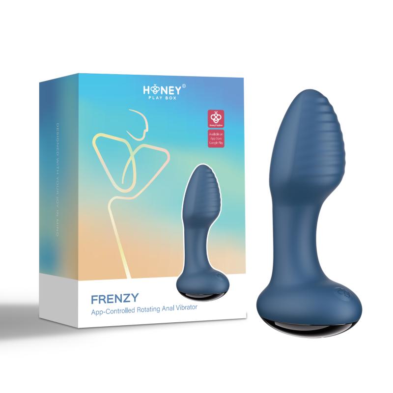 Honeyplaybox - Frenzy-Pressure Sensing App-Controlled Rotating Butt Plug Blue