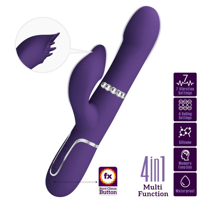 Pretty love - zalin rabbit vibrator pearls 4 in 1 purple 10