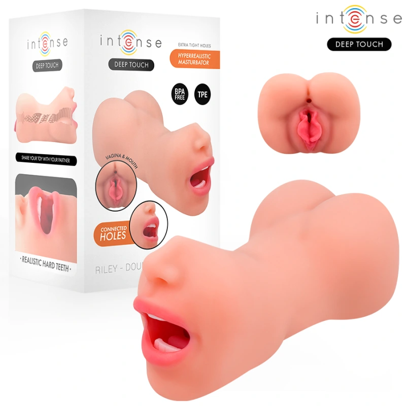 Intense deep touch - riley double mouth & vagina masturbator