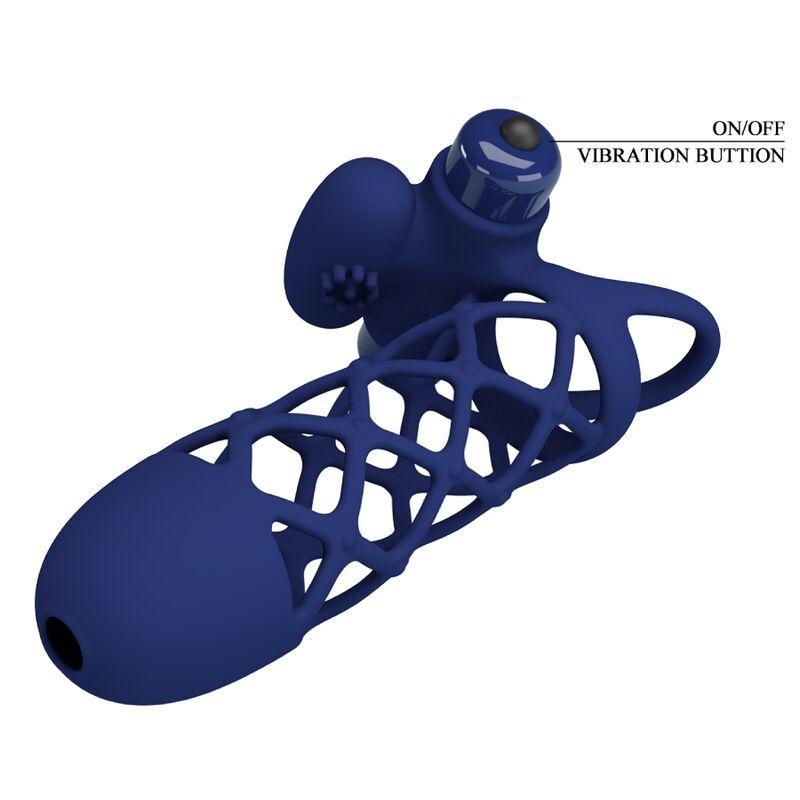 Pretty love - giann vibrator ring with silicone sheath blue 4