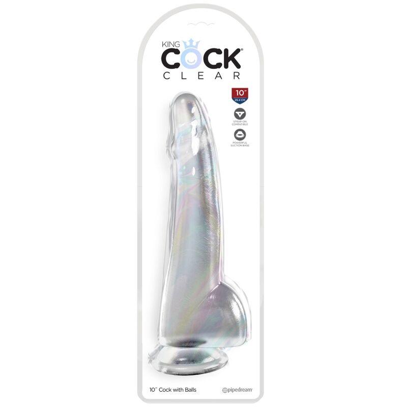 King Cock Clear - Dildo With Testicles 19 Cm Transparent 1