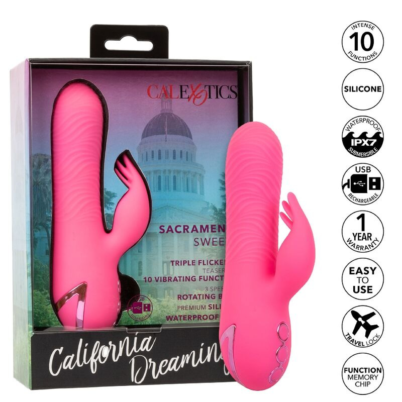 Calexotics - sacramento sweetie vibrator rabbit pink by california dreaming 8
