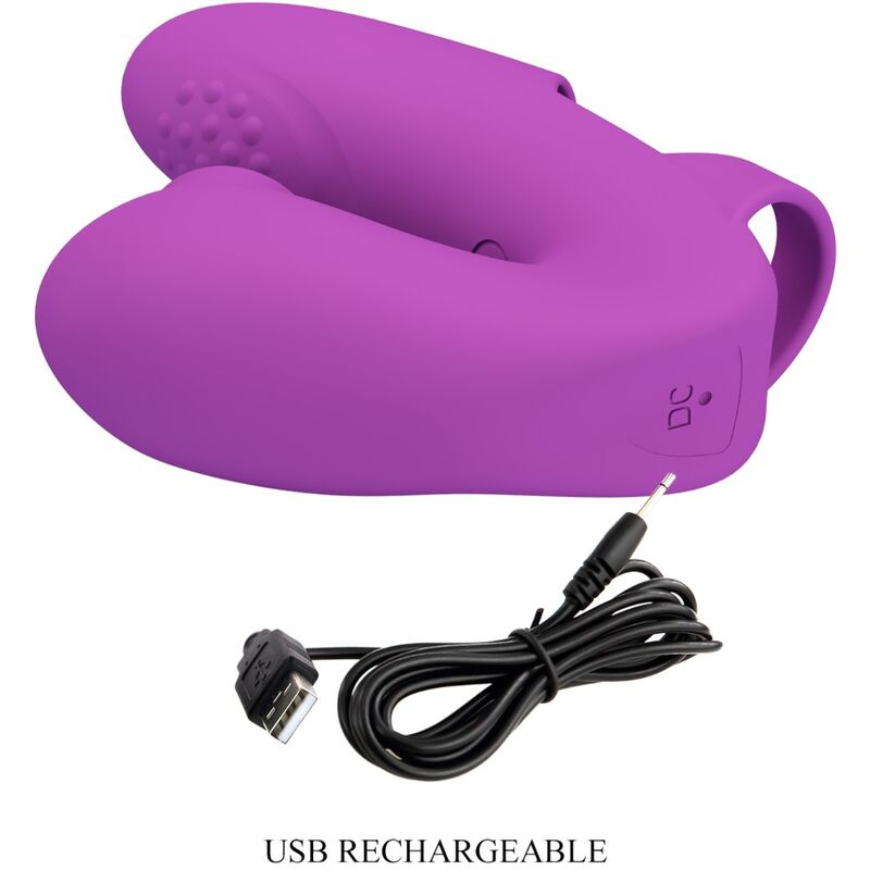 Pretty love - athena finger vibrator with clitoris stimulator purple 5