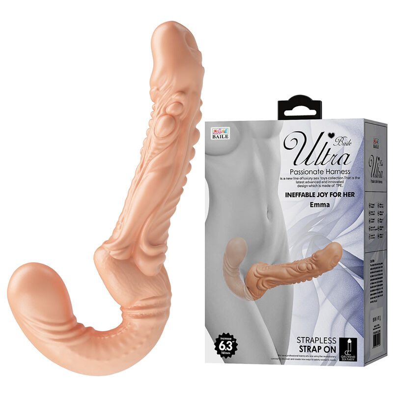 Baile - emma textured double penetration strap-on flesh 1