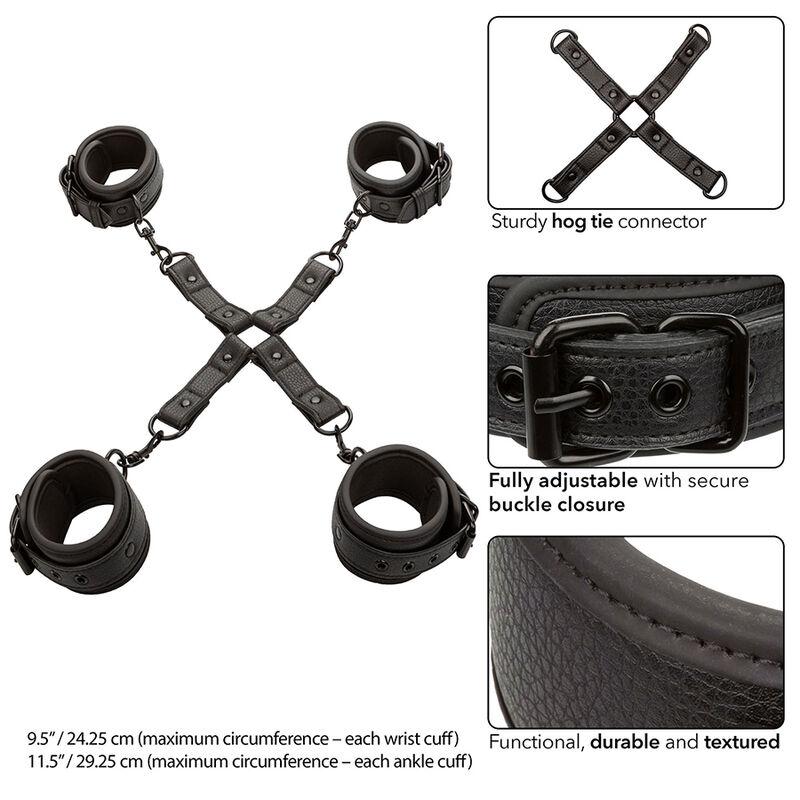 Calexotics - Nocturnal Hog Tie Connector Cuero Ajustable Black