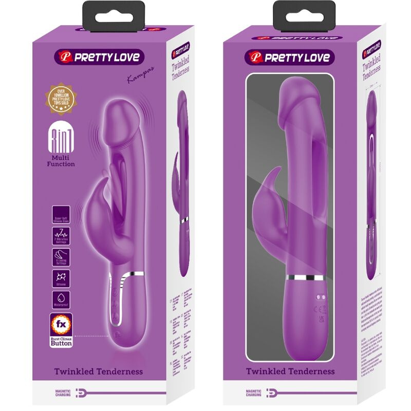 Pretty love - kampas 3 in 1 multifunction rabbit vibrator purple 7