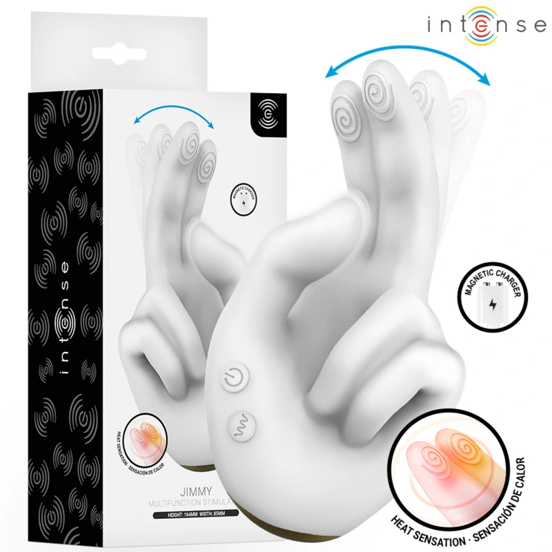 Intense - jimmy hand-shaped multifunction stimulator with vibration and heat