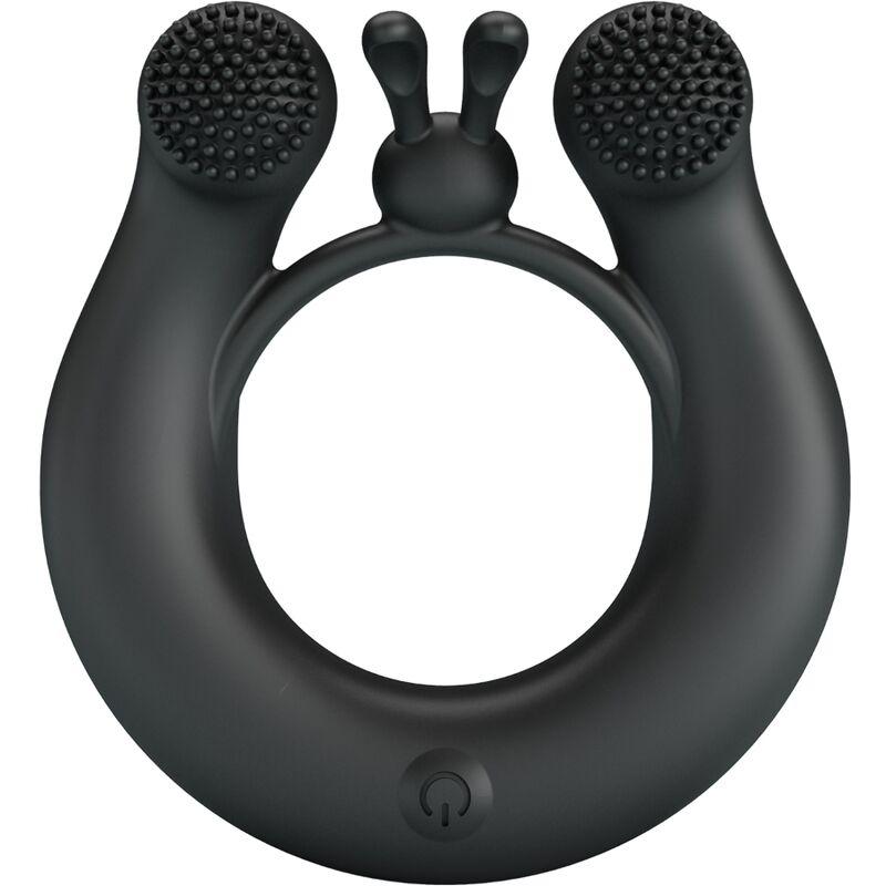 Pretty love - dahlia vibrating ring + clitoris stimulator 12 vibrations black