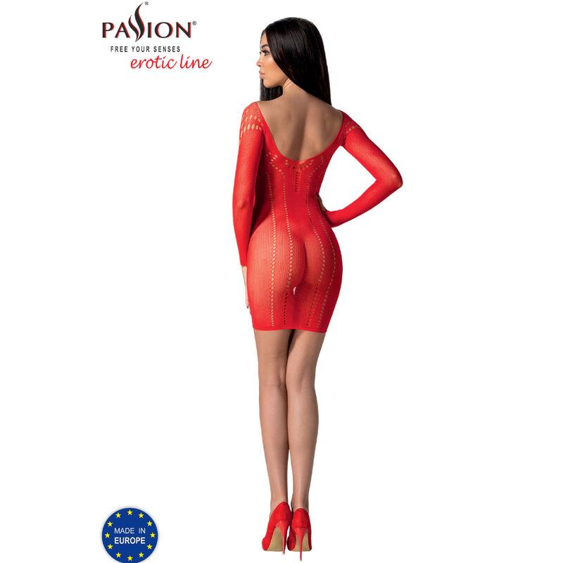 Passion - Bs101 Bodystocking Red One Size - Sieťovené Erotické Šaty