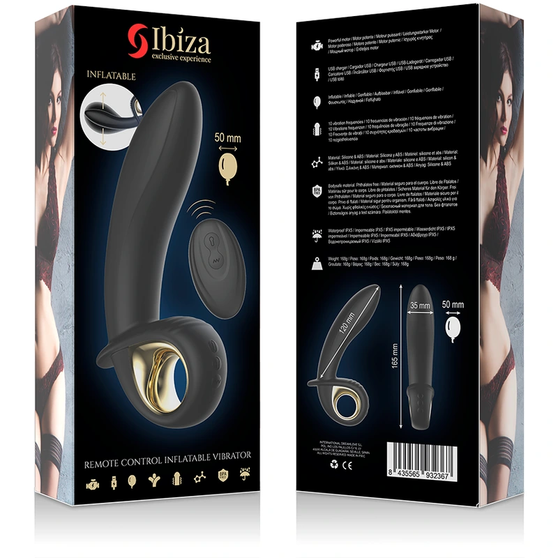 Ibiza - powerful inflatable anal/vaginal vibrator remote control 5