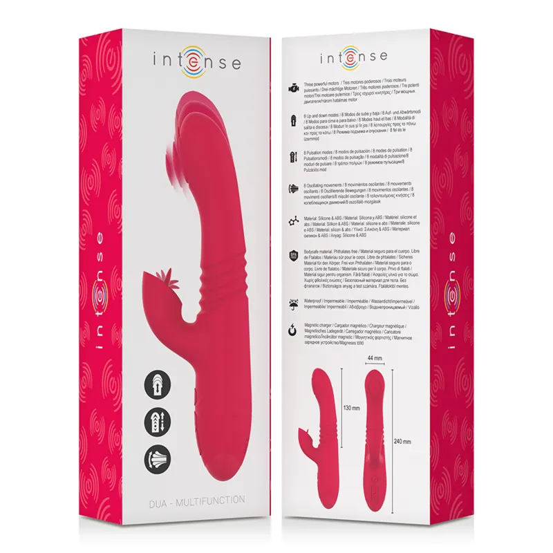 Intense - Dua Multifunction Rechargeable Vibrator Up & Down With Red Tongue