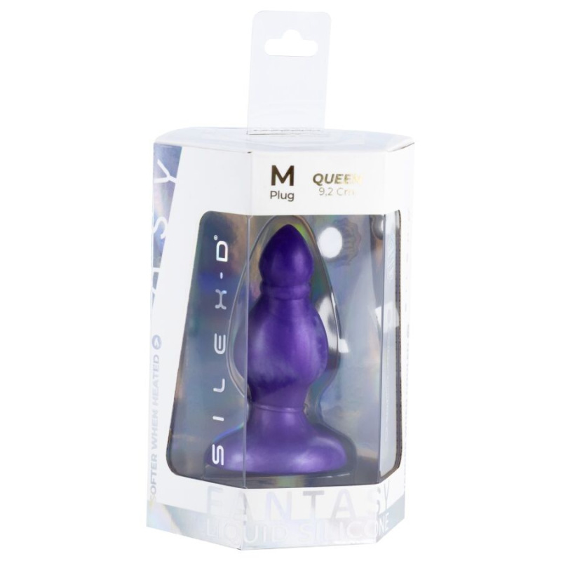 Silexd - queen anal plug fantasy liquid silicone thermoreactive purple 9.2 cm 5
