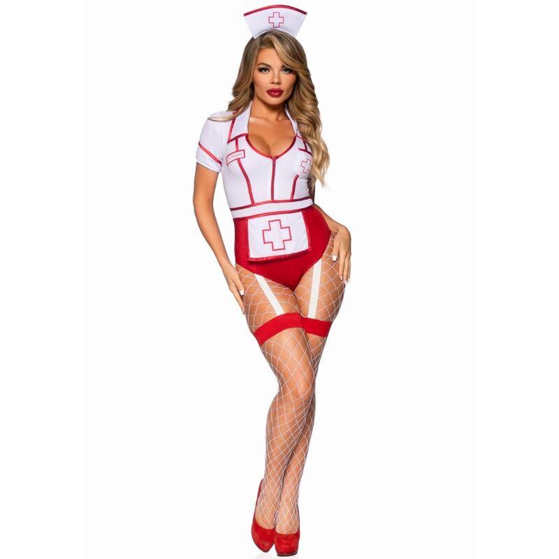 Leg avenue - sexy nurse costume red/white s 5