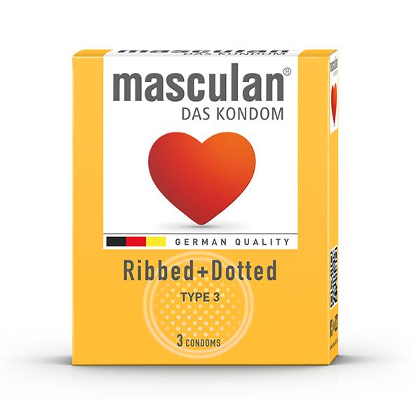 Masculan - Type 3 Ribbed + Dotted (3 Pc) 16 Pcs