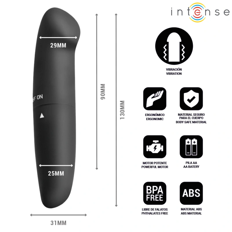 Intense - phil g-spot vibrator black 13 cm 2