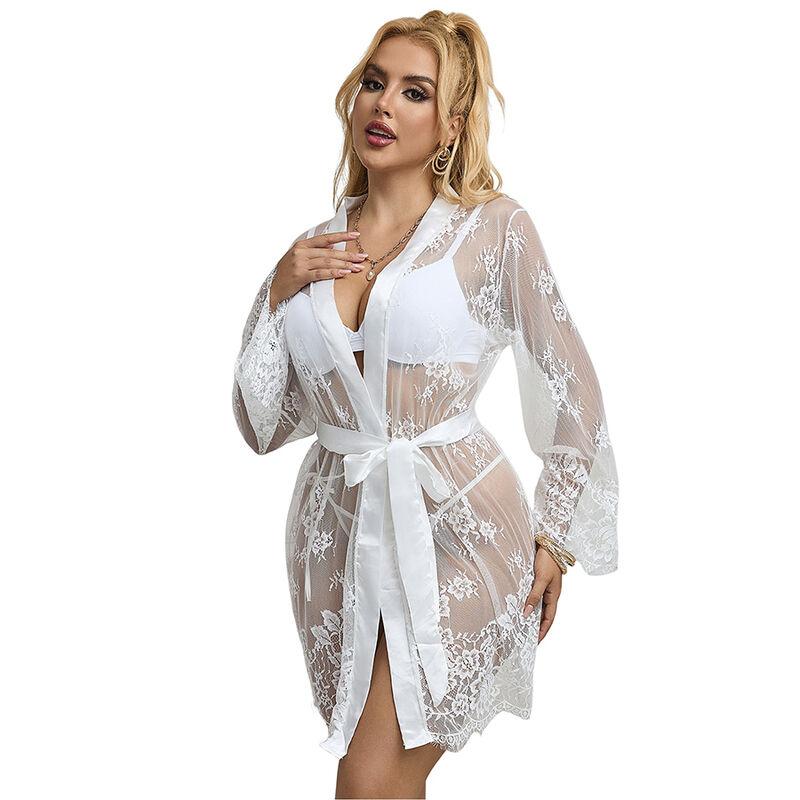 Subblime - 954369 long sleeve nightgown with floral design white s/m 4