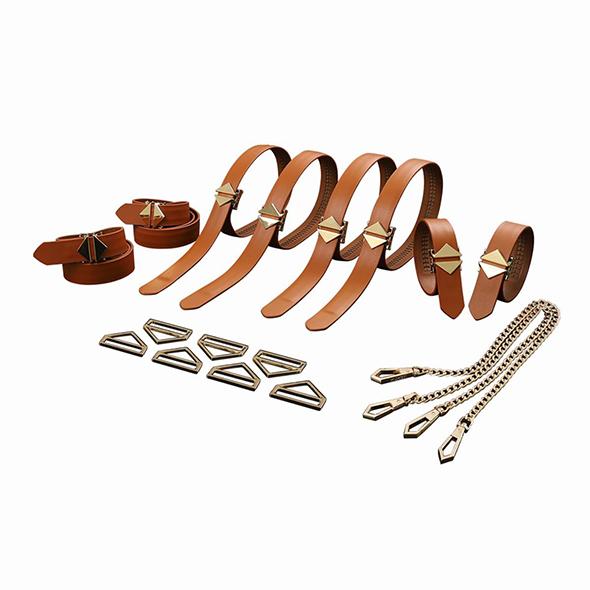 Lockink - 8-Bondage-Straps Restraint Set Brown