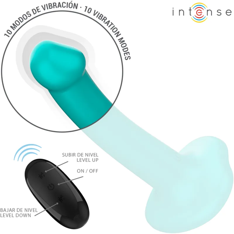 Intense - katie vibrator with suction cup 10 vibrations blue remote control 1