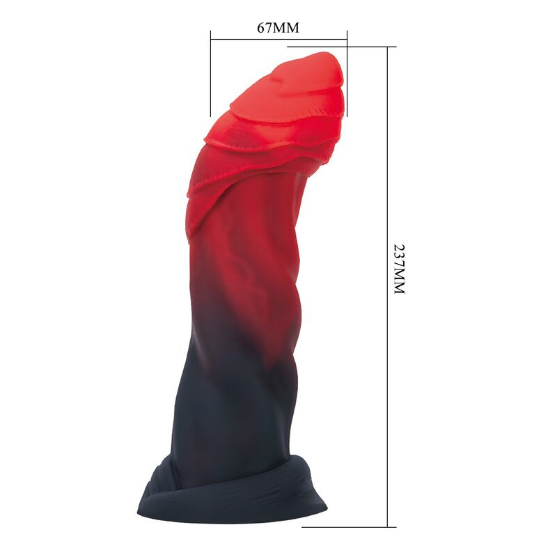 Power monsters - infernal goliath bicolor fantasy silicone dildo 25 cm Ø 6 cm 4