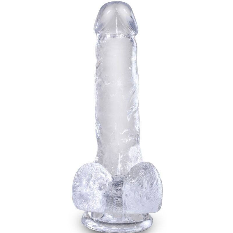King cock - clear realistic penis with balls 13.5 cm transparent 1