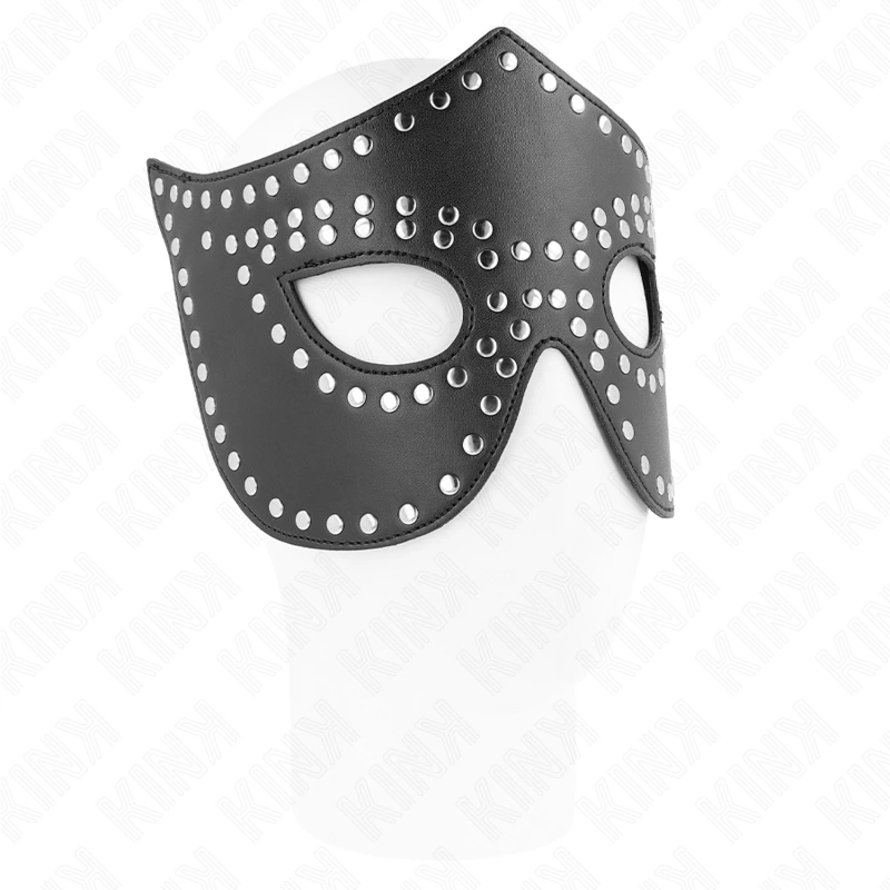 Kink - leatherette mask with rivets model 2 30 x 12 cm