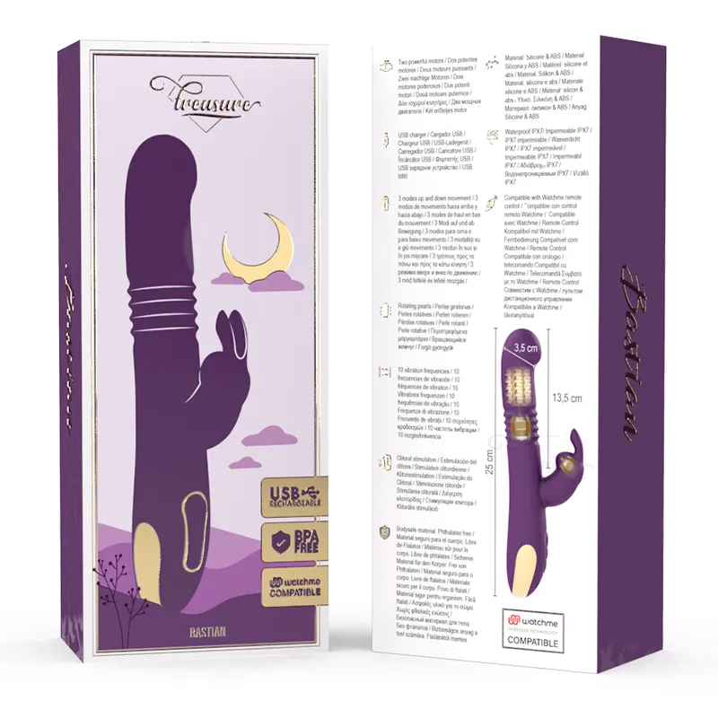 Treasure Bastian Rabbit Up & Down, Rotator & Vibrator Watchme Wireless Technology Compatib 2