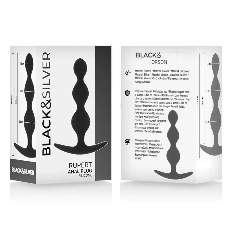 Black&Silver - Rupert Anal Beads 10 Cm