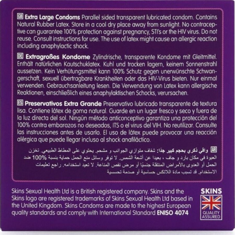 Skins - extra large premium condoms pack 4 3