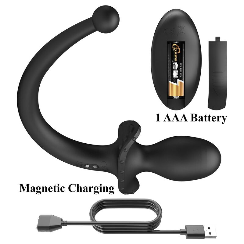 Mr play - wireless remote control anal and perineum vibrator black 7