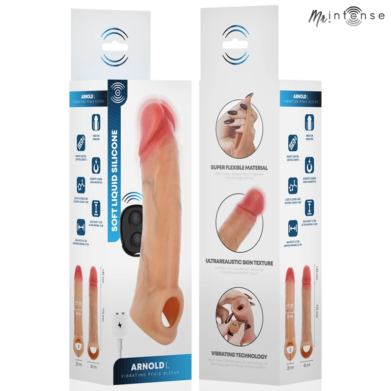 Mr intense - arnold l ultra-realistic vibrating penis sleeve remote control 16 cm -Ø- 4.5 cm 6