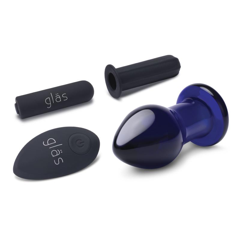 Glas - Rechargeable Remote Controlled Vibrating Butt Plug - Sklenený Análny Kolík