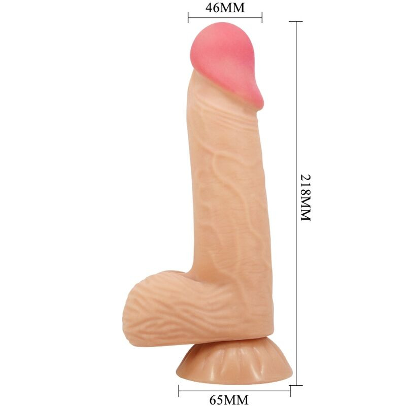Pretty love - sliding skin series realistic dildo with sliding skin suction cup 20.6 cm 5