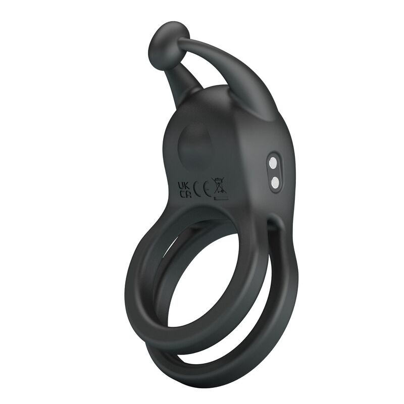 Pretty love - goodwin rechargeable double vibrating cock ring black 3
