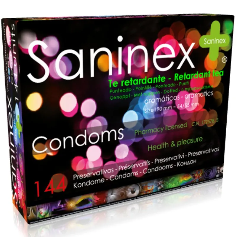 Saninex Condoms Retardant Tea Condoms 144  Units