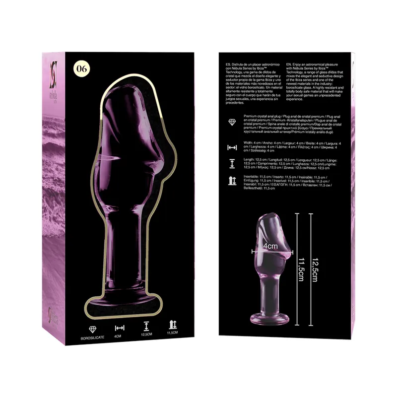 Nebula Series By Ibiza - Model 6 Anal Plug Borosilicate Glass 12.5 X 4 Cm Pink